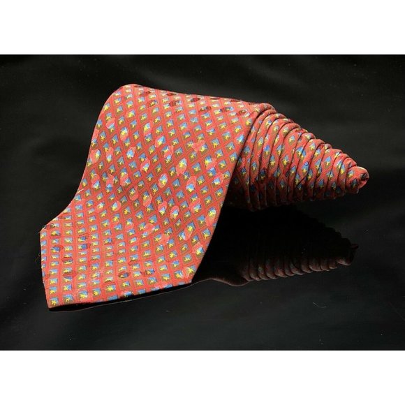Brioni Flora Diamond Emblem Silk Tie Italy 60”